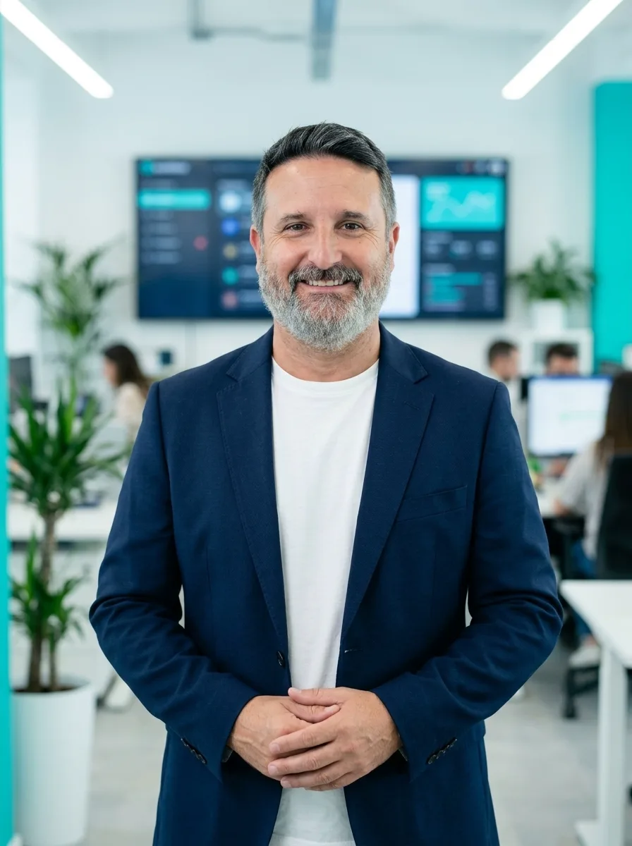 Juan Utiel, fundador de Juan Utiel IA, en su oficina